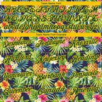 Custom Green Yellow 3D Pattern Design Tropical Pattern With Pineapples Palm Leaves And Flowers Performance Golf Polo Shirt photo 4