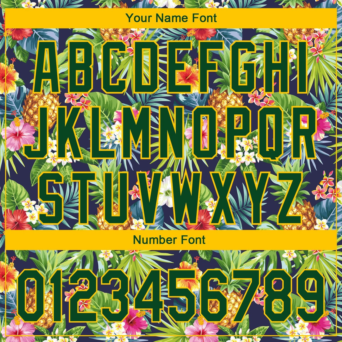 Custom Green Yellow 3D Pattern Design Tropical Pattern With Pineapples Palm Leaves And Flowers Performance Golf Polo Shirt photo 5