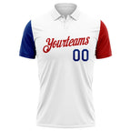 Custom White Red-Royal 3D American Flag Performance Golf Polo Shirt photo 2