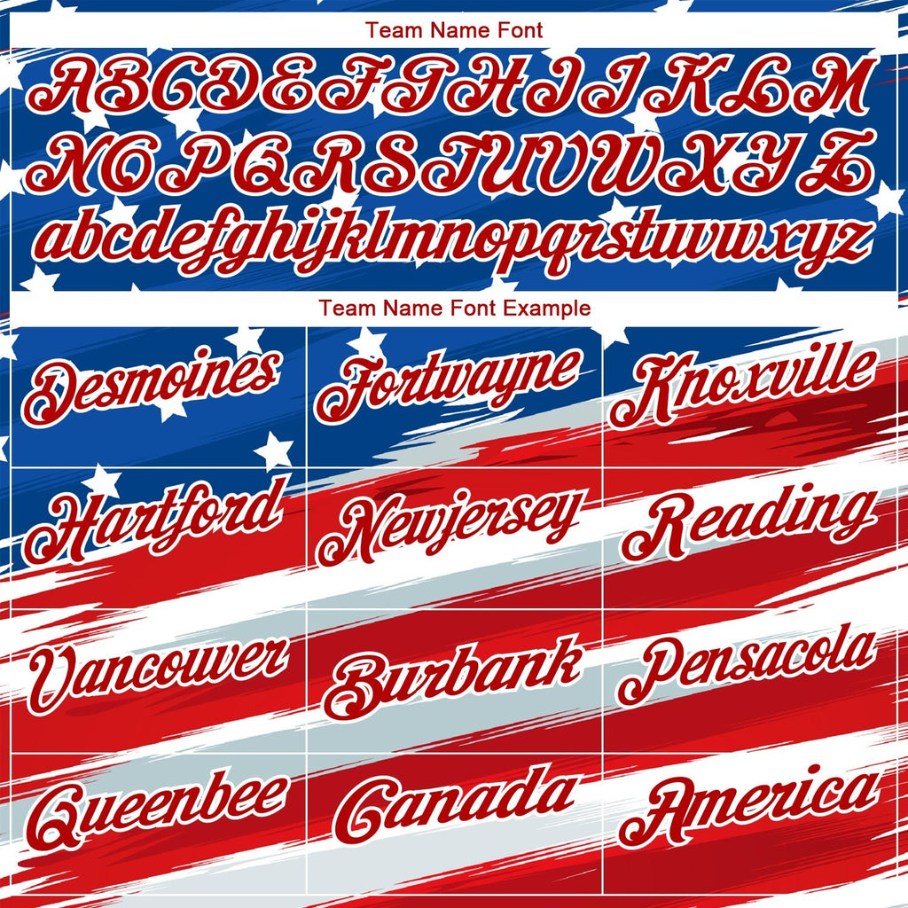 Custom Royal White-Red 3D American Flag Performance Golf Polo Shirt photo 4