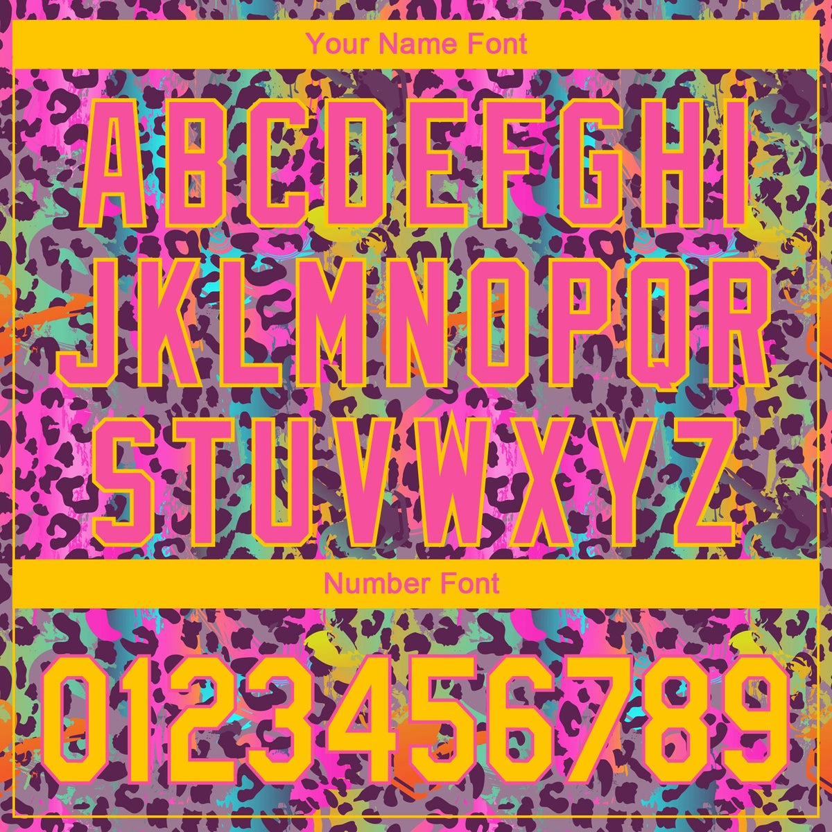 Custom Graffiti Pattern Yellow-Pink 3D Colorful Leopard Print Performance Golf Polo Shirt photo 5