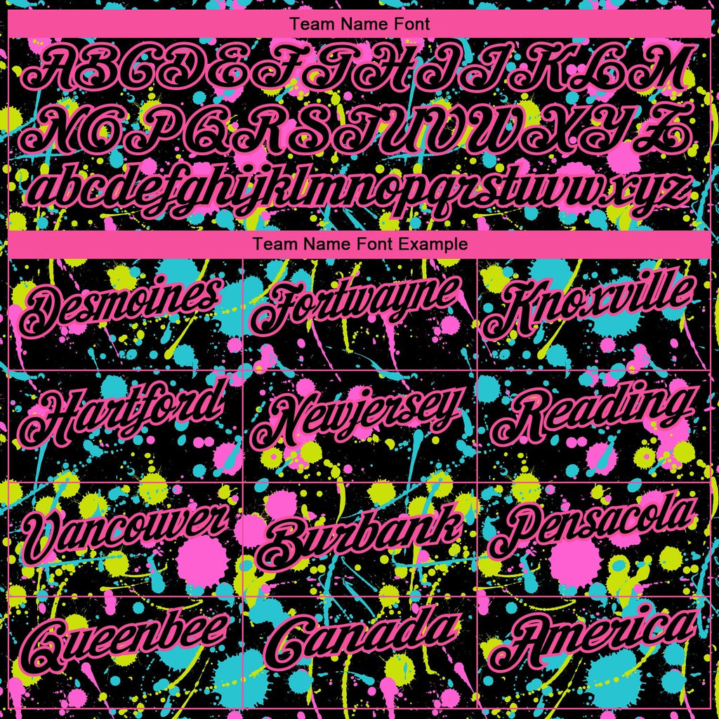 Custom Graffiti Pattern Black-Pink 3D Neon Splatter Performance Golf Polo Shirt photo 4