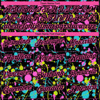 Custom Graffiti Pattern Black-Pink 3D Neon Splatter Performance Golf Polo Shirt photo 4