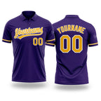 Custom Purple Gold-White Performance Vapor Golf Polo Shirt