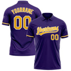 Custom Purple Gold-White Performance Vapor Golf Polo Shirt photo 1