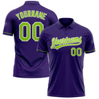 Custom Purple Neon Green-White Performance Vapor Golf Polo Shirt photo 1