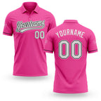 Custom Pink White-Black Performance Vapor Golf Polo Shirt
