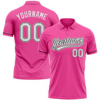 Custom Pink White-Black Performance Vapor Golf Polo Shirt photo 1