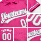 Custom Pink White-Gray Performance Vapor Golf Polo Shirt detail