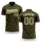 Custom Olive Camo-Cream Performance Vapor Salute To Service Golf Polo Shirt