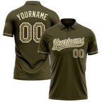 Custom Olive Camo-Cream Performance Vapor Salute To Service Golf Polo Shirt photo 1