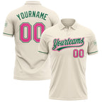 Custom Cream Pink-Kelly Green Performance Vapor Golf Polo Shirt photo 1