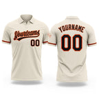 Custom Cream Black-Orange Performance Vapor Golf Polo Shirt