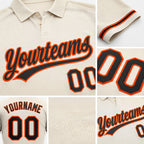 Custom Cream Black-Orange Performance Vapor Golf Polo Shirt detail