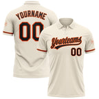Custom Cream Black-Orange Performance Vapor Golf Polo Shirt photo 1