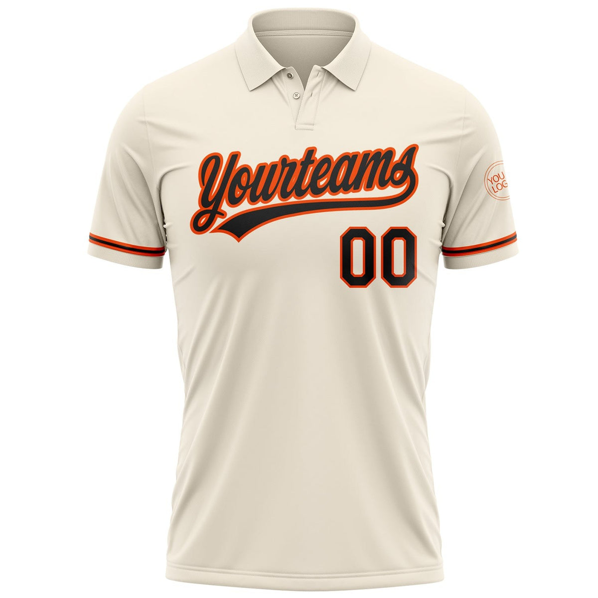 Custom Cream Black-Orange Performance Vapor Golf Polo Shirt photo 2