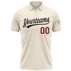 Custom Cream Crimson-Black Performance Vapor Golf Polo Shirt photo 2