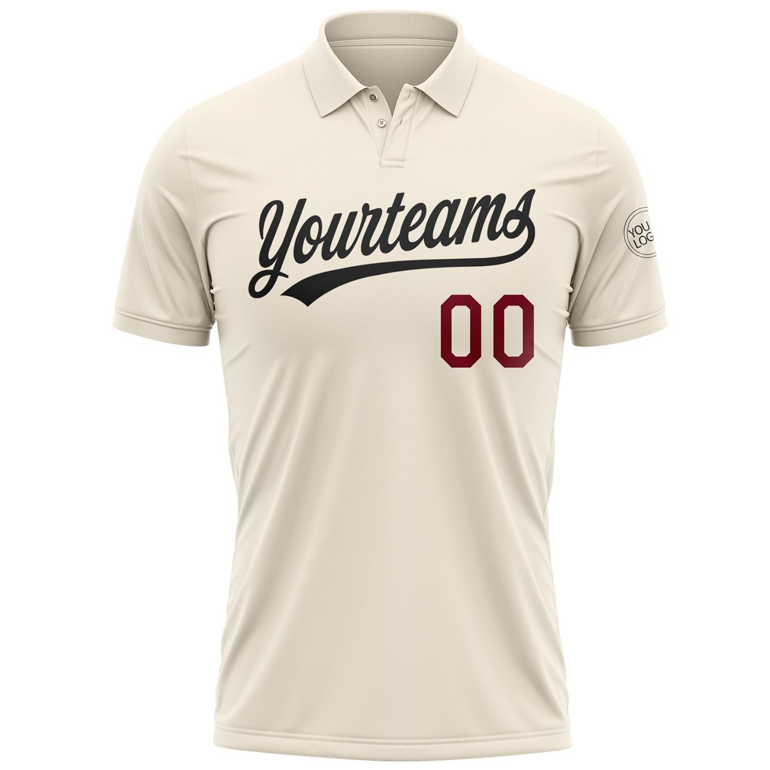 Custom Cream Crimson-Black Performance Vapor Golf Polo Shirt photo 2