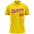 Custom Yellow Red-White Performance Vapor Golf Polo Shirt photo 2