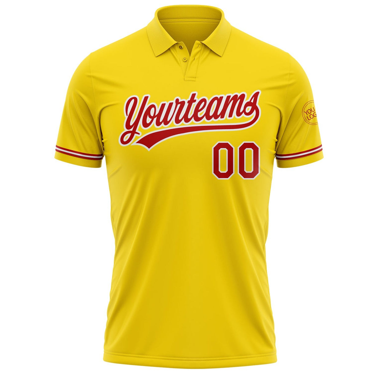 Custom Yellow Red-White Performance Vapor Golf Polo Shirt photo 2
