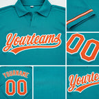 Custom Aqua Orange-White Performance Vapor Golf Polo Shirt detail