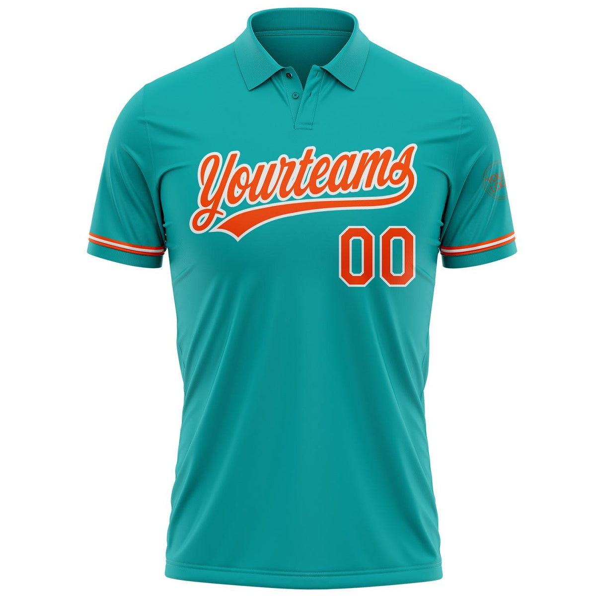 Custom Aqua Orange-White Performance Vapor Golf Polo Shirt photo 2