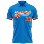 Custom Blue Orange-White Performance Vapor Golf Polo Shirt photo 2