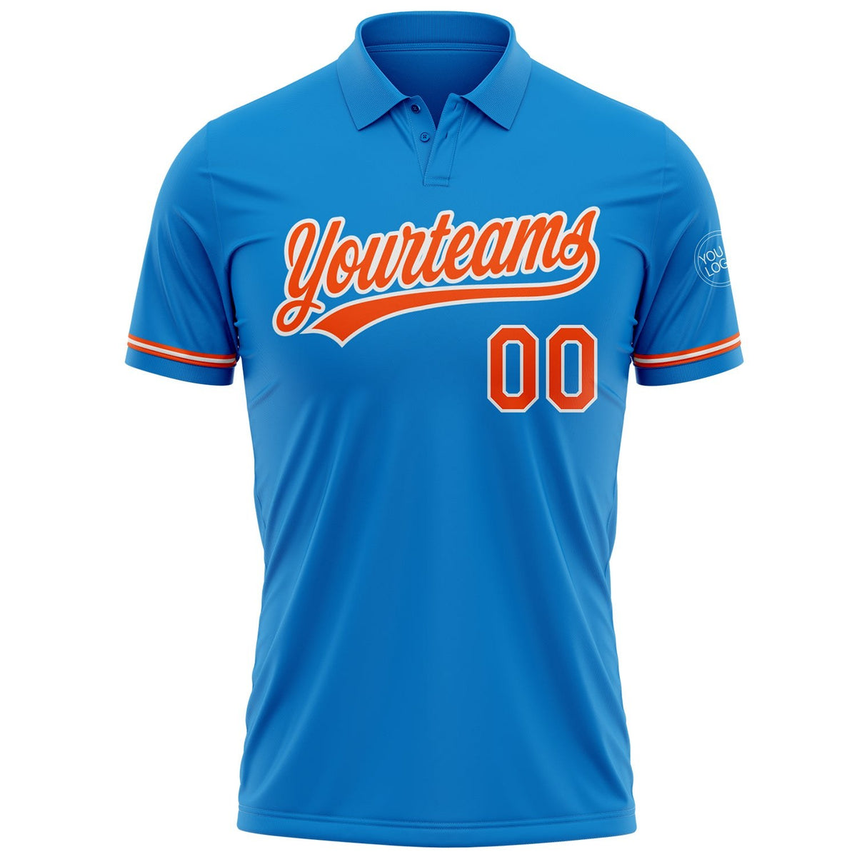 Custom Blue Orange-White Performance Vapor Golf Polo Shirt photo 2