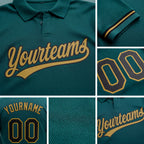 Custom Midnight Green Black-Old Gold Performance Vapor Golf Polo Shirt detail