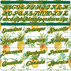 Custom White Kelly Green-Gold 3D Pattern Design Pineapples Performance Golf Polo Shirt photo 2