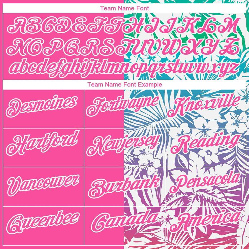 Custom Pink White 3D Pattern Design Tropical Palm Leaves Performance Golf Polo Shirt photo 2