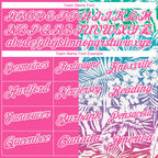 Custom Pink White 3D Pattern Design Tropical Palm Leaves Performance Golf Polo Shirt photo 2