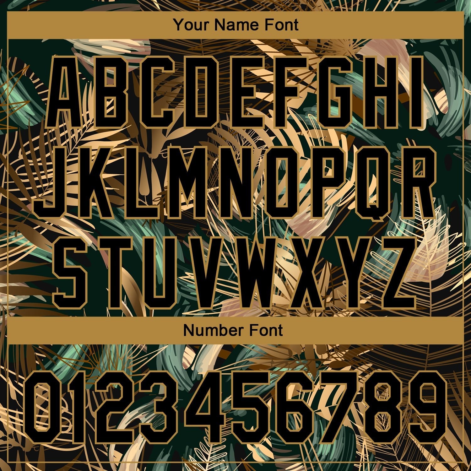 Custom Black Old Gold 3D Pattern Design Golden And Green Tropical Leaves In The Style Of Jungle And Hawaii Performance Golf Polo Shirt photo 5
