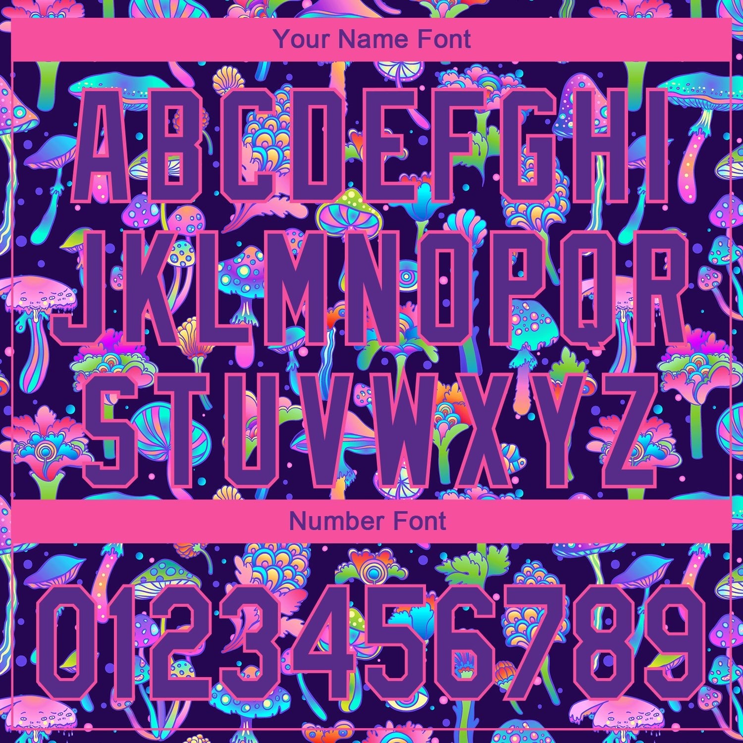 Custom Purple Pink 3D Pattern Design Magic Mushrooms Psychedelic Hallucination Performance Golf Polo Shirt photo 5