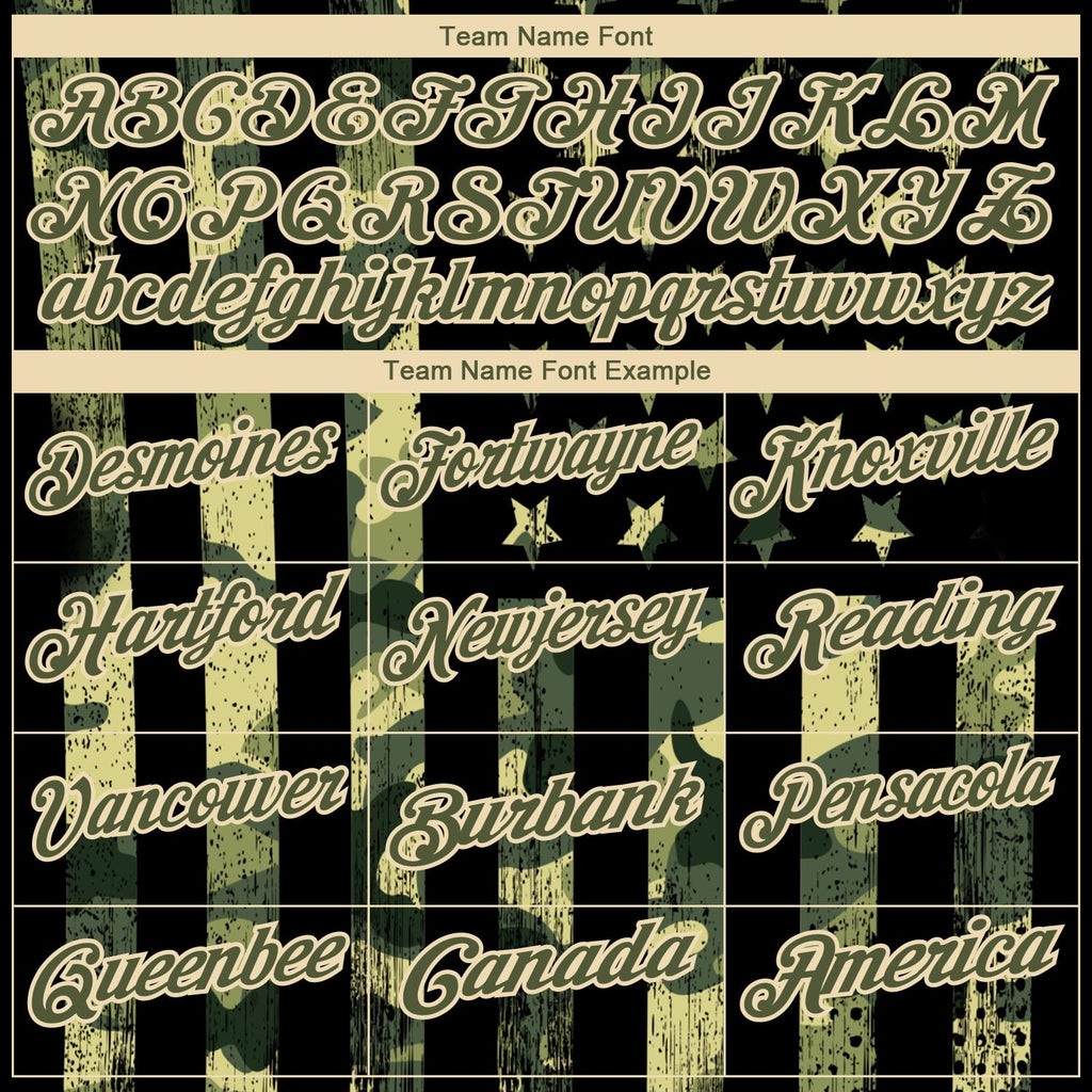 Custom Camo Olive-Cream 3D American Flag Performance Salute To Service Golf Polo Shirt photo 4