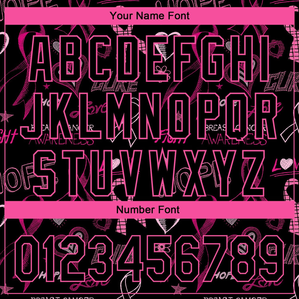 Custom Black Pink 3D Pattern Design Pink Ribbon Breast Cancer Awareness Month Women Health Care Support Performance Golf Polo Shirt photo 5