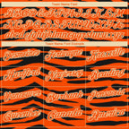 Custom Orange Cream-Black 3D Pattern Design Tiger Print Performance Golf Polo Shirt photo 4