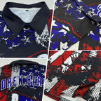 Custom Black Red-Royal 3D Eagle American Flag Performance Golf Polo Shirt photo 2