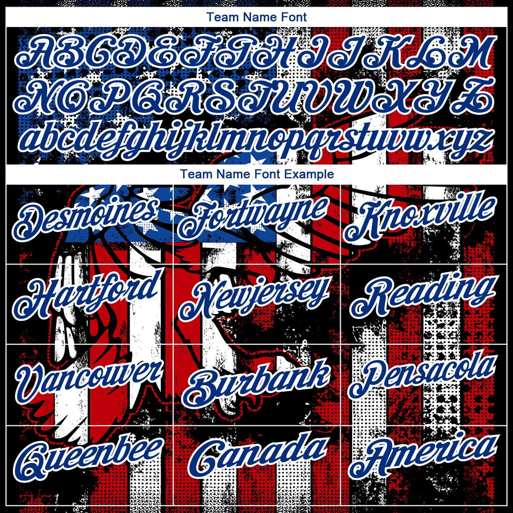Custom Black Red-Royal 3D Eagle American Flag Performance Golf Polo Shirt photo 5