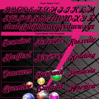 Custom Black Hot Pink 3D Pattern Design Billiards Performance Polo Shirt photo 3