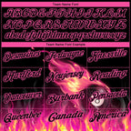 Custom Black Pink 3D Pattern Design Flame Billiards 8 Ball Performance Polo Shirt photo 3