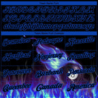 Custom Black Thunder Blue 3D Pattern Design Flame Billiards 8 Ball Performance Polo Shirt photo 3