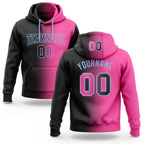 Custom Stitched Black Pink-Light Blue Gradient Fashion Sports Pullover Sweatshirt Hoodie