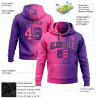 Custom Stitched Purple Pink-Black Gradient Fashion Sports Pullover Sweatshirt Hoodie photo 2