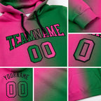 Custom Stitched Grass Green Pink-Black Gradient Fashion Sports Pullover Sweatshirt Hoodie detail