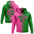 Custom Stitched Grass Green Pink-Black Gradient Fashion Sports Pullover Sweatshirt Hoodie photo 1