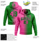 Custom Stitched Grass Green Pink-Black Gradient Fashion Sports Pullover Sweatshirt Hoodie photo 2