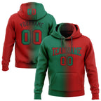 Custom Stitched Red Kelly Green-Black Gradient Fashion Sports Pullover Sweatshirt Hoodie photo 1