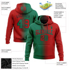 Custom Stitched Red Kelly Green-Black Gradient Fashion Sports Pullover Sweatshirt Hoodie photo 2