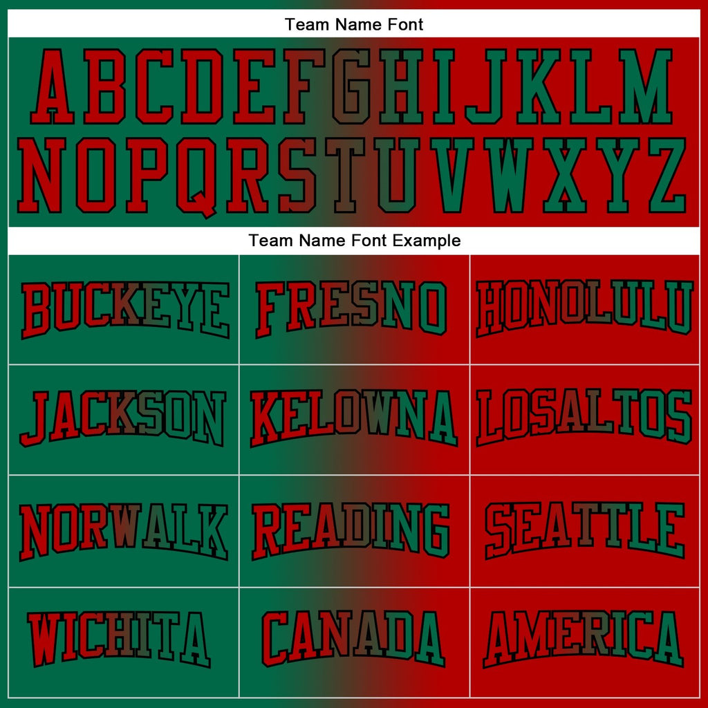 Custom Stitched Red Kelly Green-Black Gradient Fashion Sports Pullover Sweatshirt Hoodie photo 3